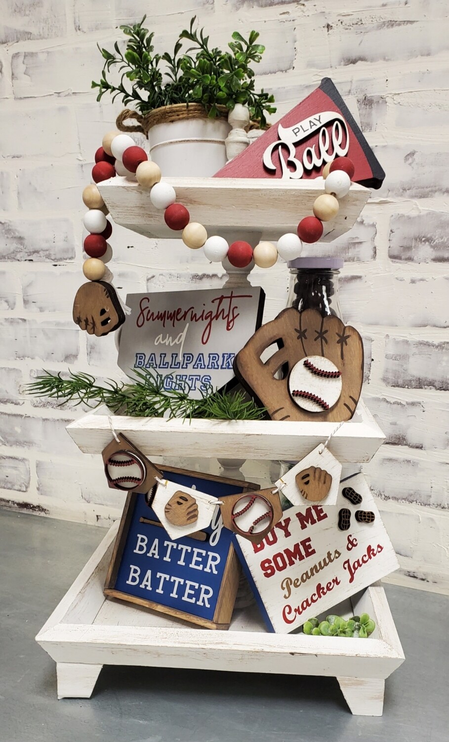 TIERED TRAY BASEBALL SET **