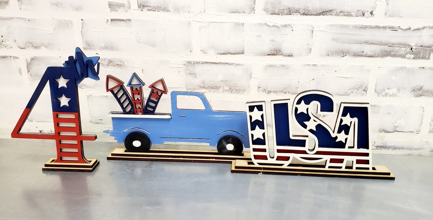 LASER STANDING PATRIOTIC SET **