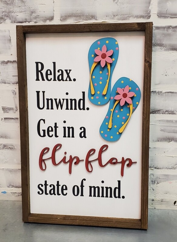 FLIP FLOP STATE OF MIND (10 X 16&quot;)*