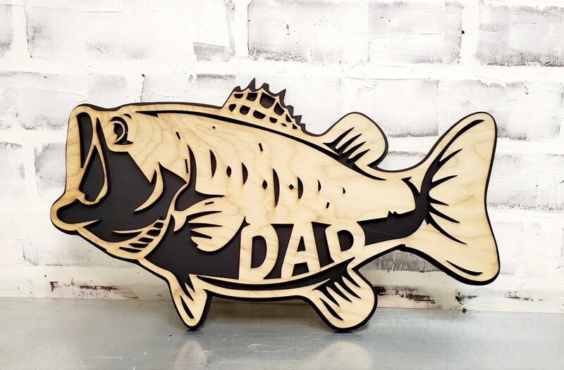 LASER FISH DAD SIGN