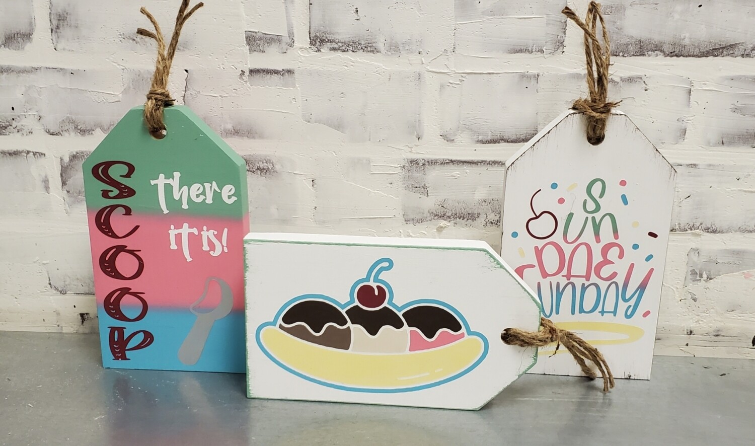 SET OF 3 ICE CREAM TAGS (3@ 5 X 7&quot; EA)**