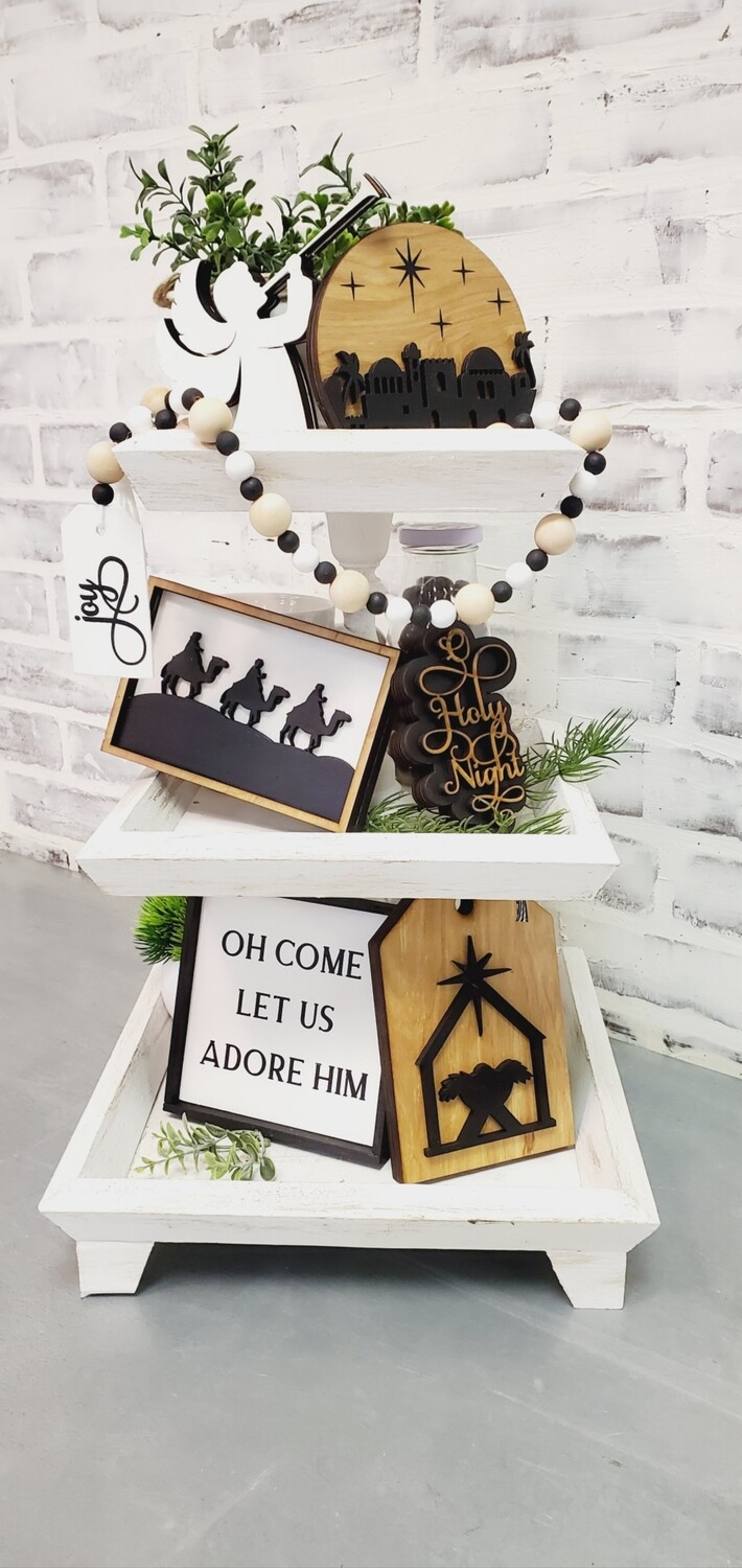 TIERED TRAY NATIVITY SET (7 PIECES) **