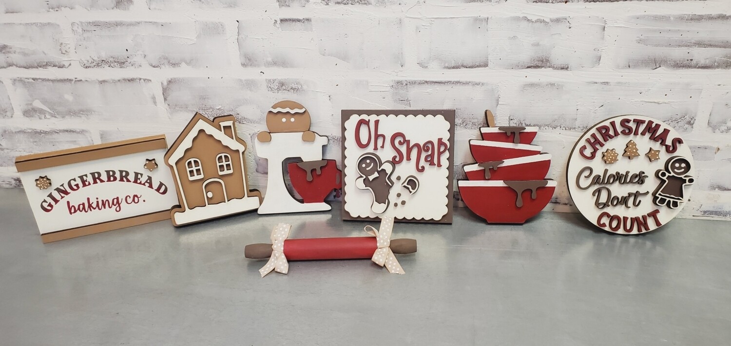 TIERED TRAY GINGERBREAD SET (7 pieces)**