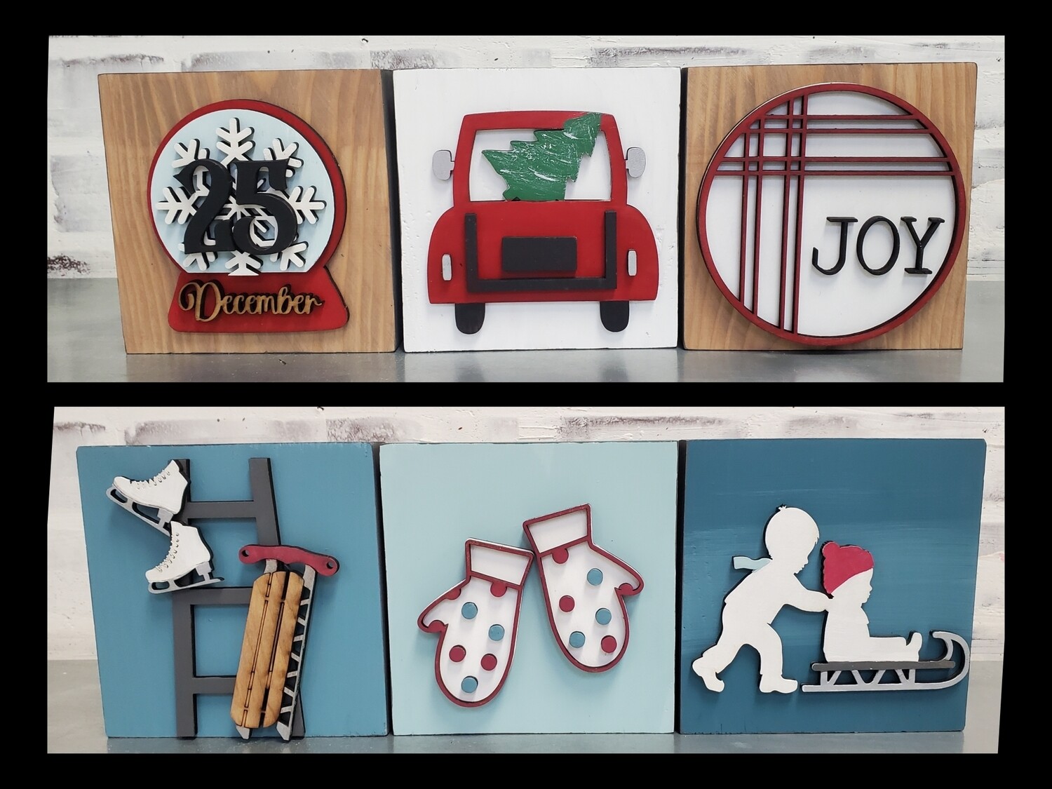 REVERSIBLE  CHRISTMAS/WINTER BLOCKS*