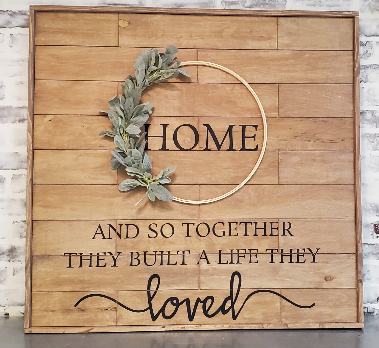 LARGE SHIPLAP HOOP WREATH SIGN ( 36 x 36")-**