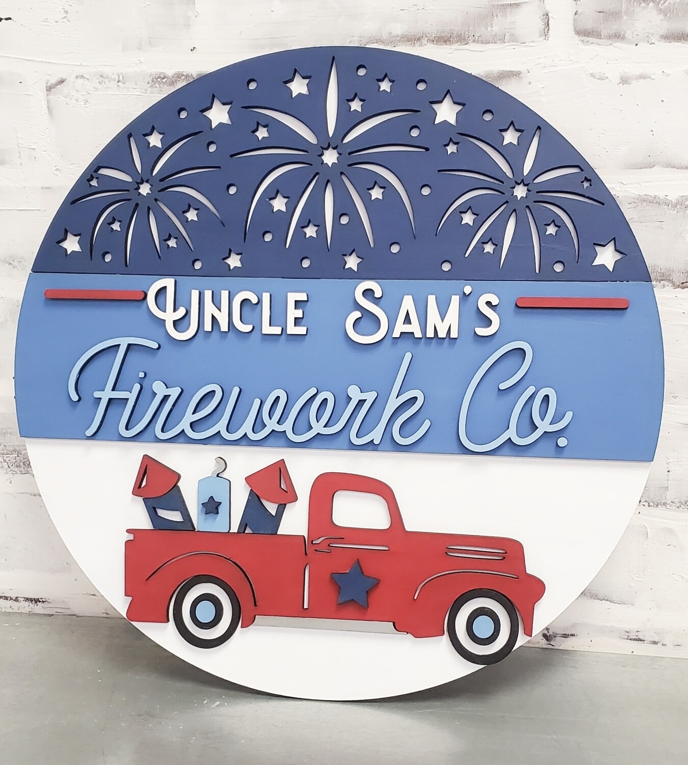 UNCLE SAM&#39;S FIREWORKS CIRCLE  (15&quot;)-*