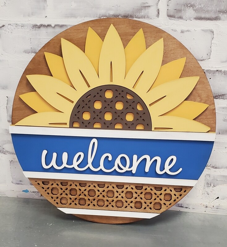 SUNFLOWER WELCOME CIRCLE (15&quot;)-*