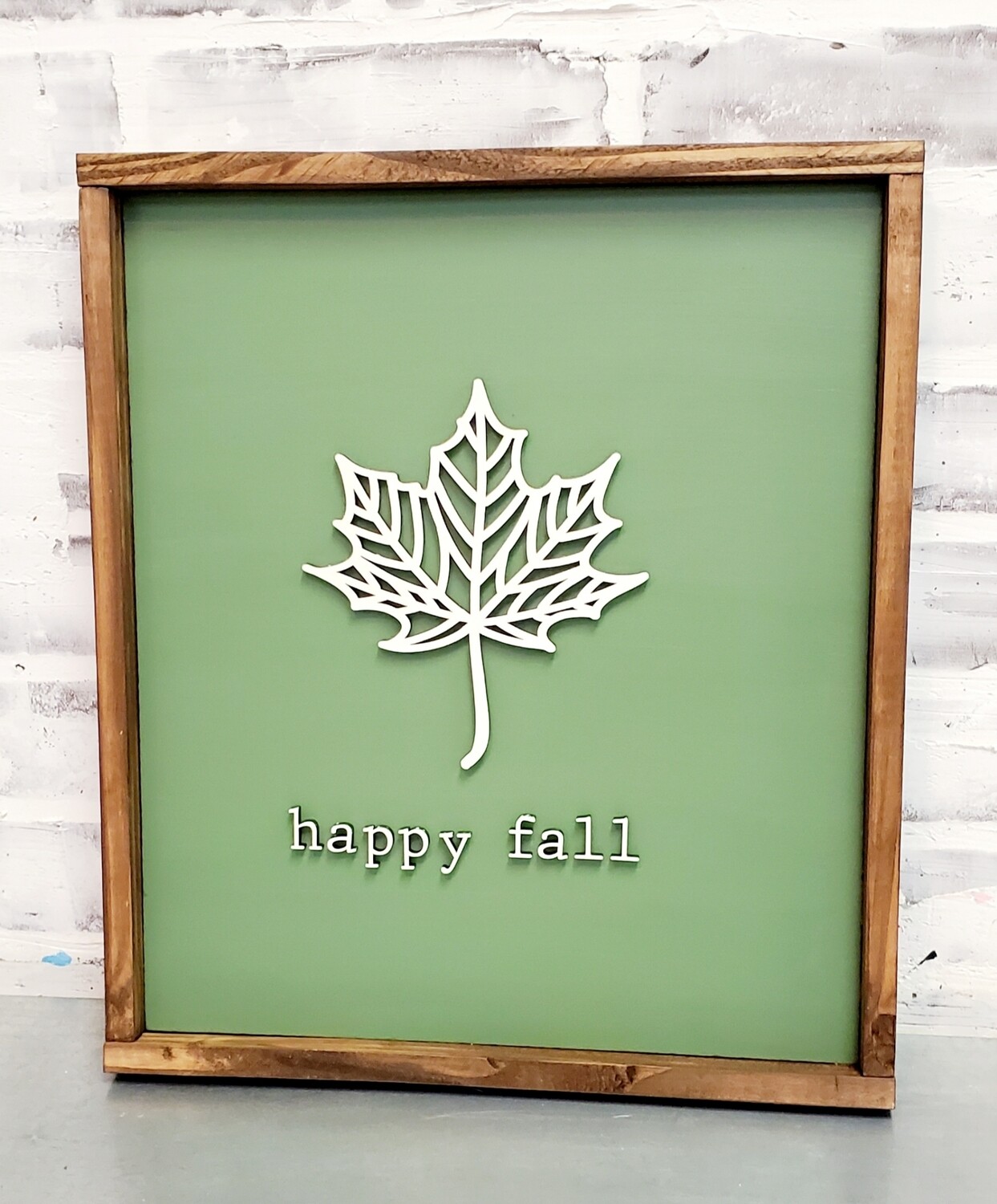 HAPPY FALL SIMPLE LEAF SIGN (12 X 14&quot;-P)*