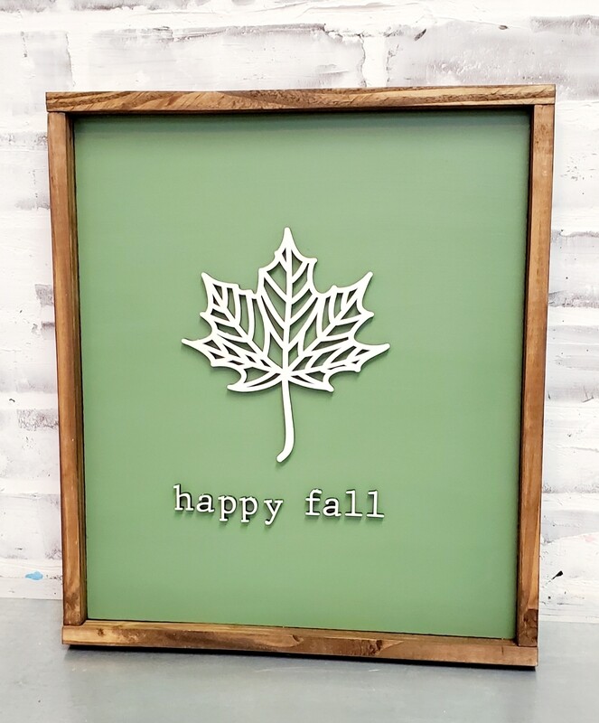 HAPPY FALL SIMPLE LEAF SIGN (12 X 14&quot;-P)*