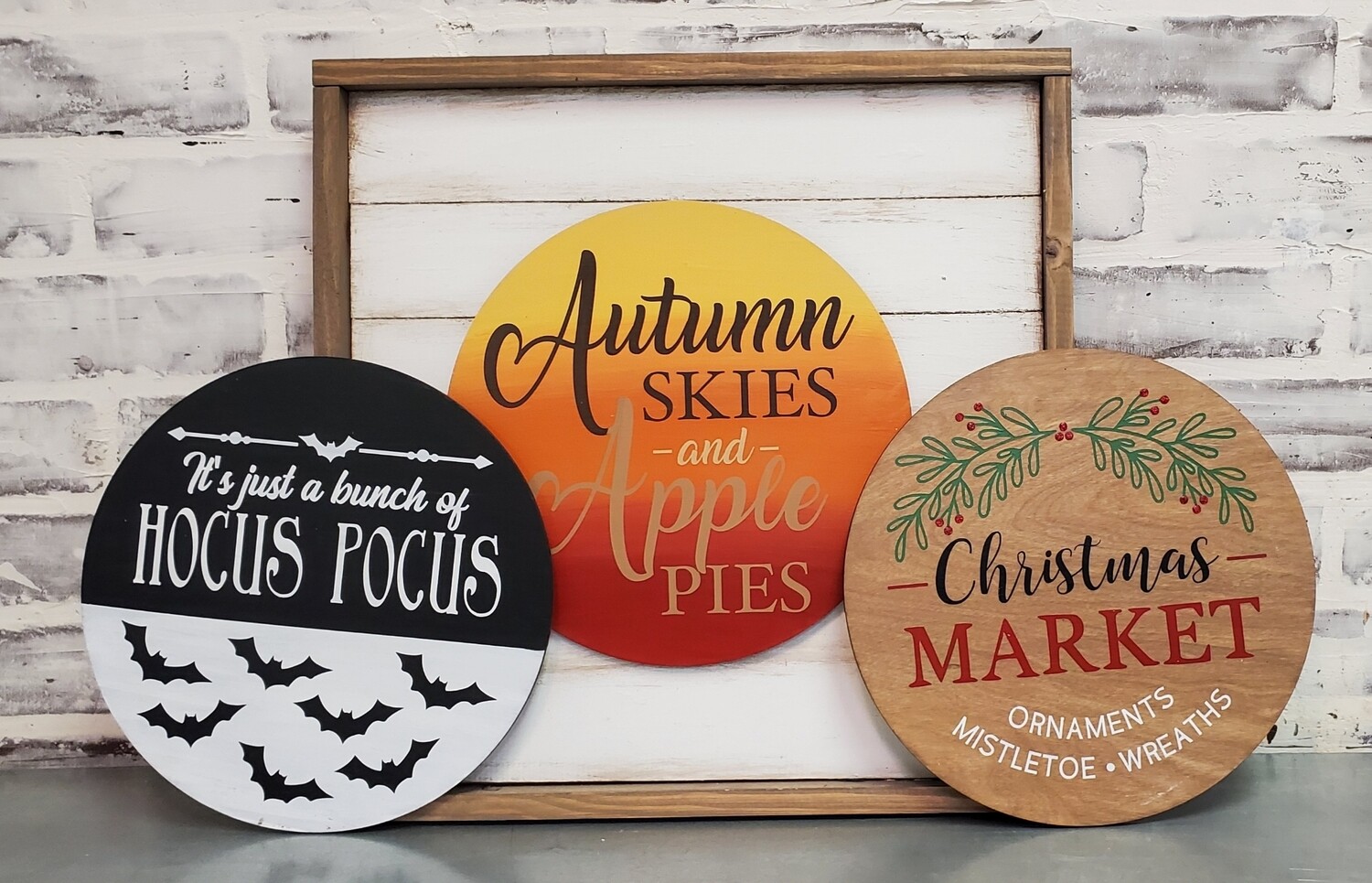 CHANGEABLE SHIPLAP SIGN W/FALL SET (15 X 15&quot;)**