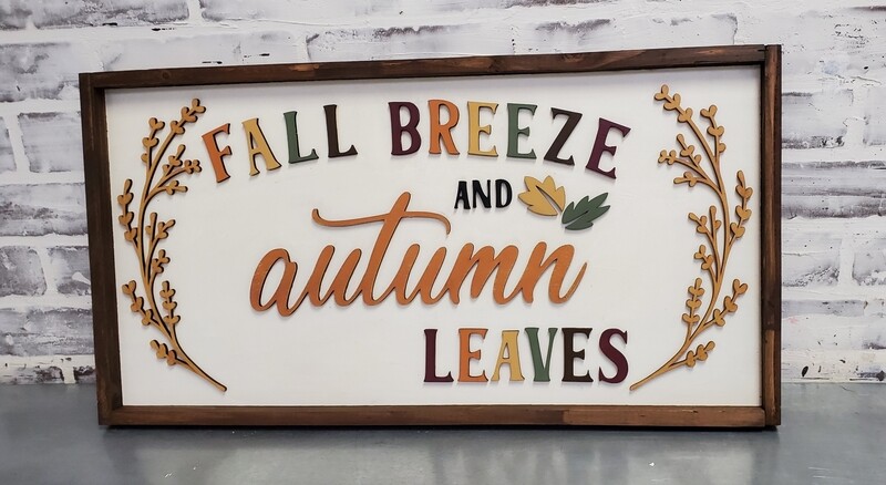 FALL BREEZE SIGN (12 X 24&quot;)-L*