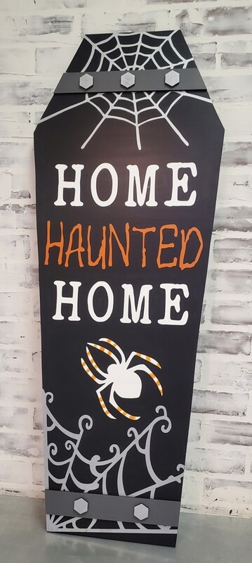 TALL HOME HAUNTED HOME COFFIN(16 x 42&quot;)*