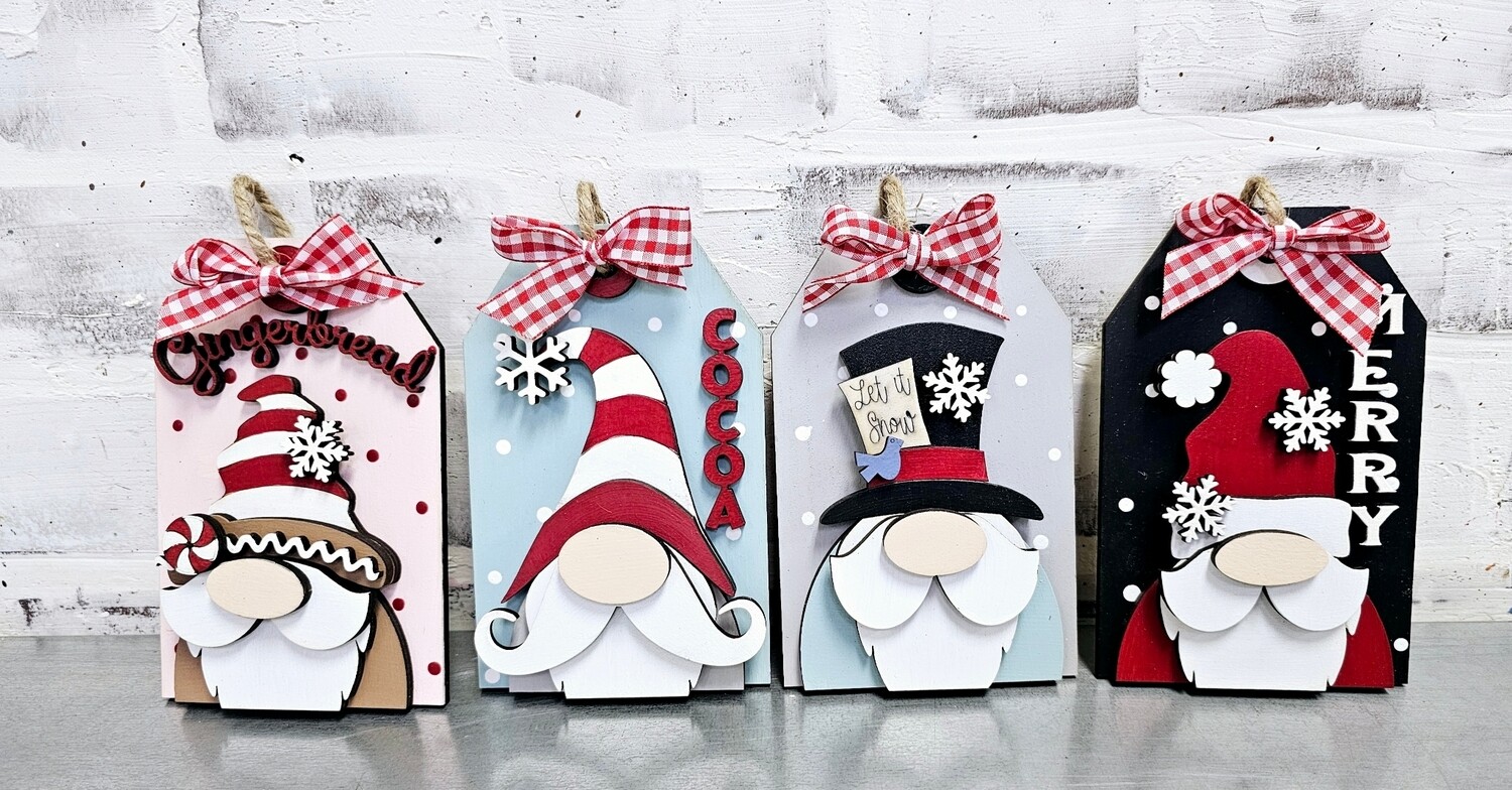 TREE ORNAMENTS-GNOMIES SET OF 4**