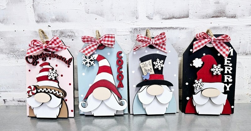 TREE ORNAMENTS-GNOMIES SET OF 4**