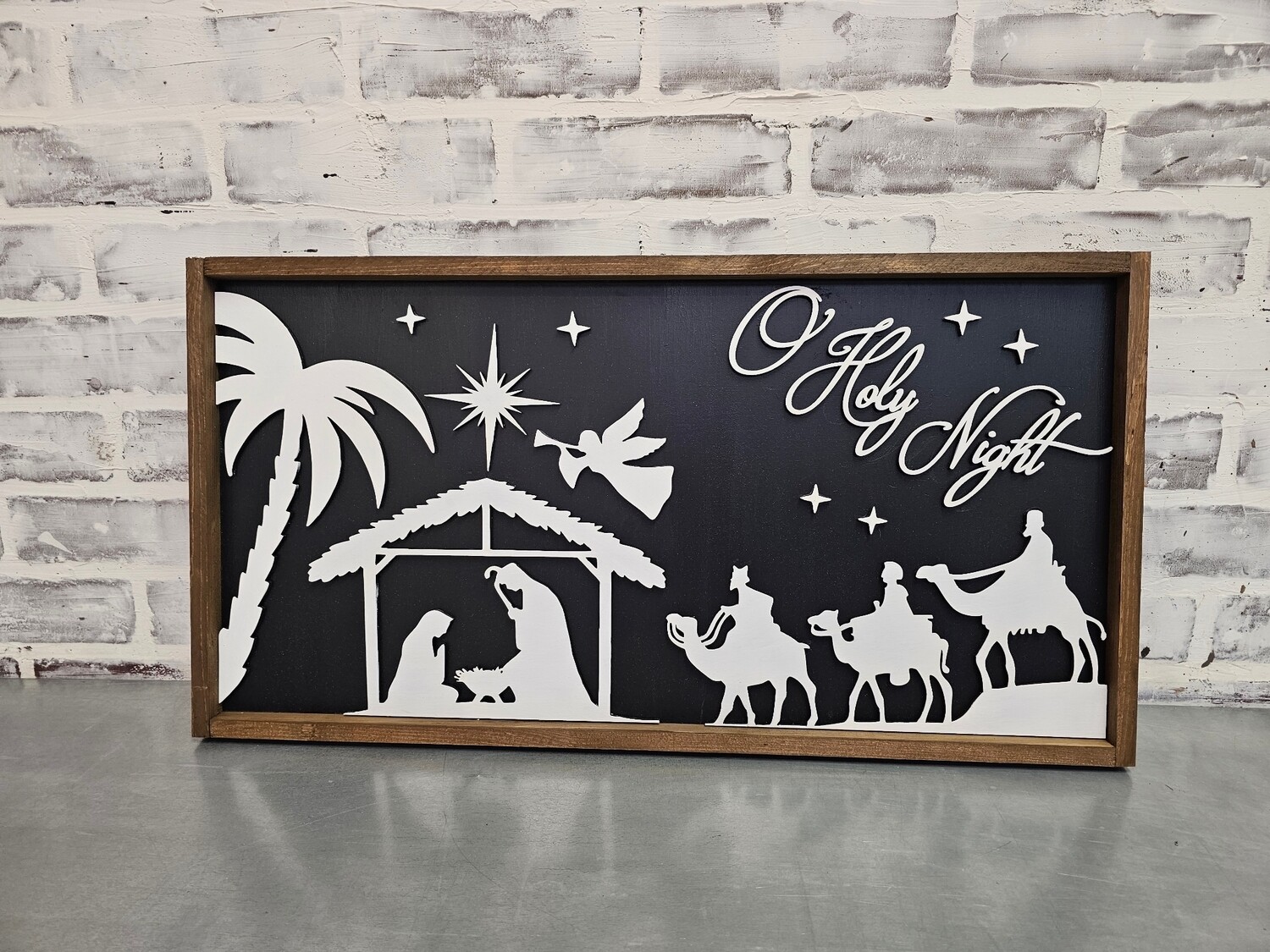 LASER NATIVITY SIGN (12 X 24&quot;)-L*