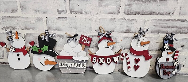 TREE ORNAMENTS-SNOWMAN SET OF 6**