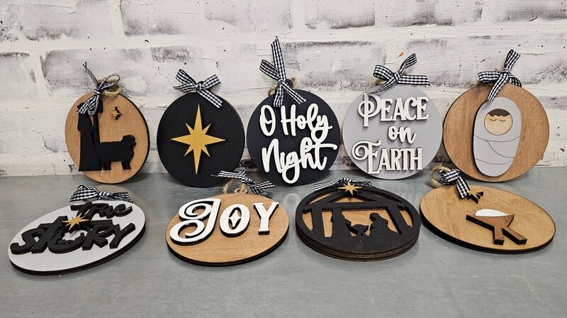TREE ORNAMENTS- NATIVITY SET OF 9**