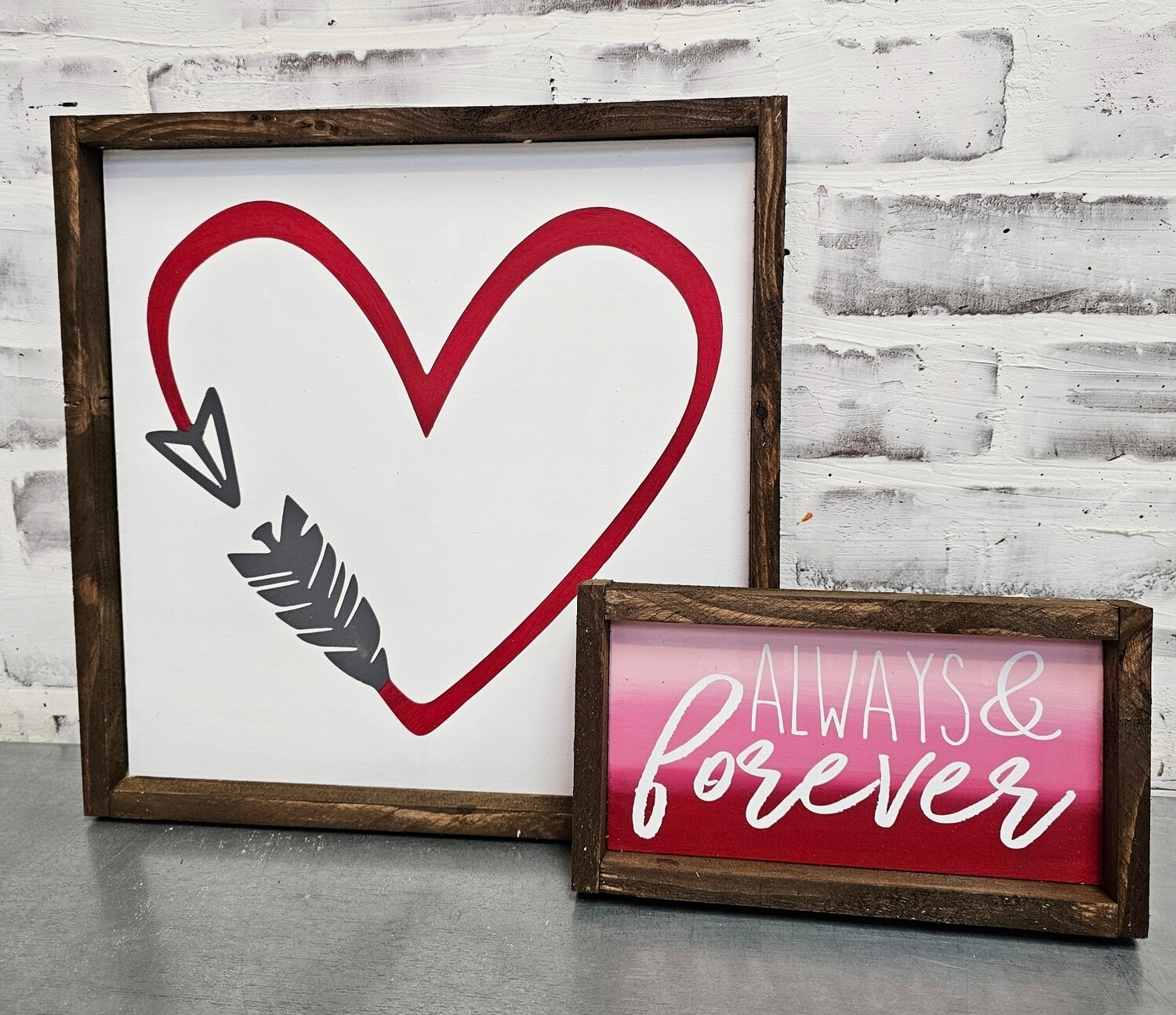 ALWAYS &amp; FOREVER HEART SET  (12 x 12 &amp; 4x8"-L)