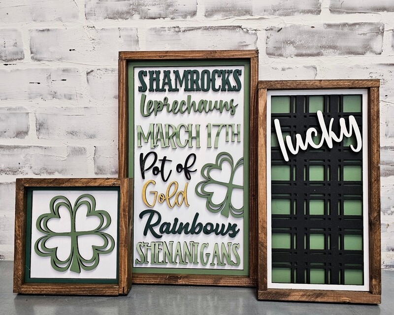 SET OF 3 ST. PATRICK'S DAY SIGN ( 6X6, 6X12, 8X14)-*