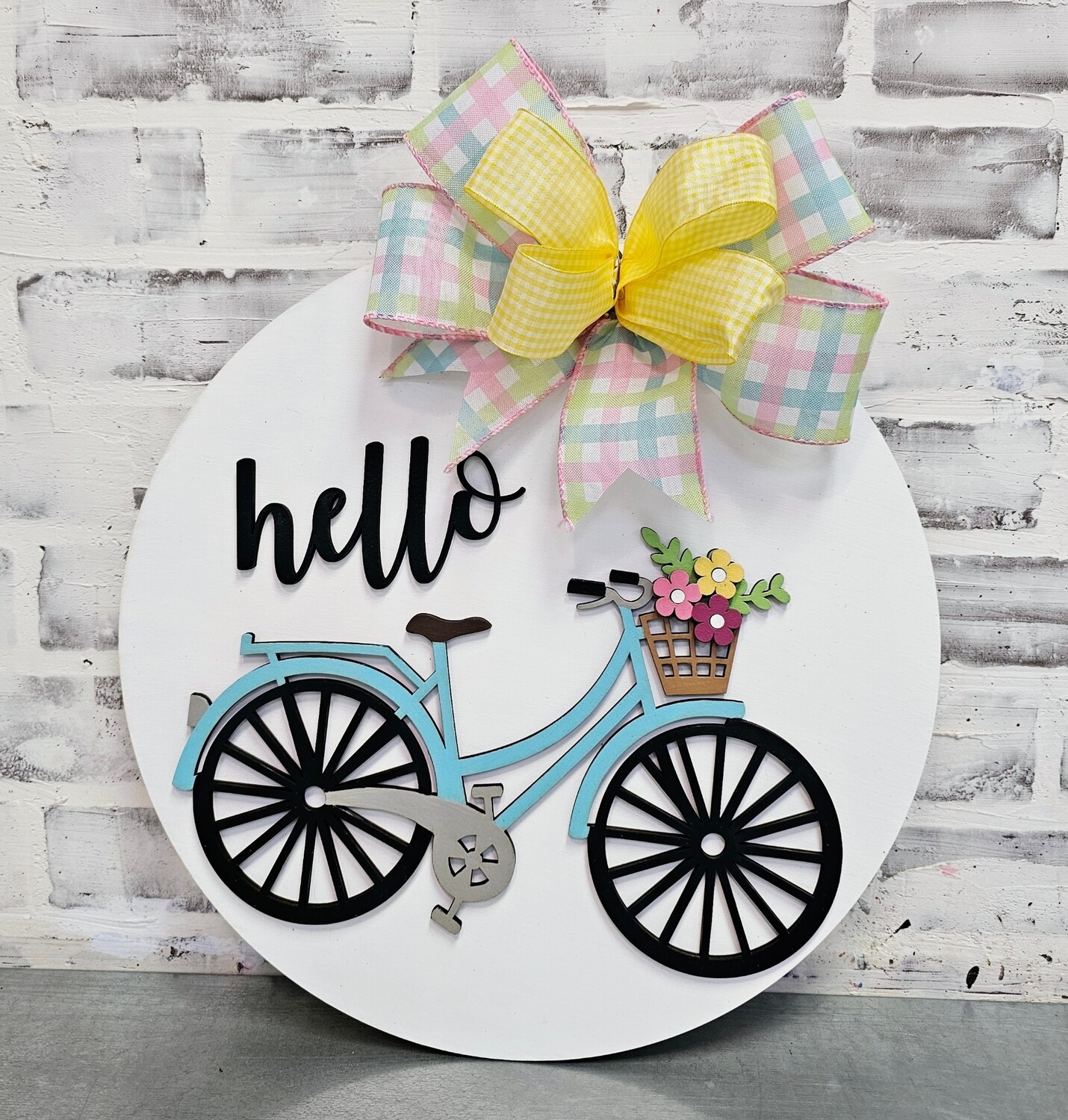 HELLO BIKE DOOR HANGER (15&quot;)**