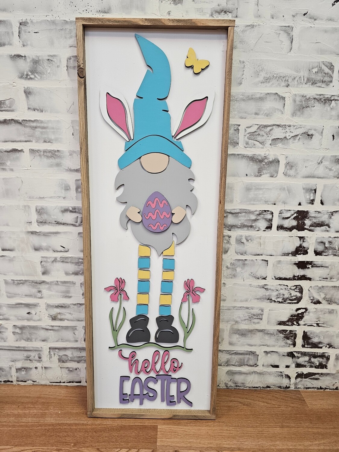 TALL EASTER GNOME SIGN (12 X 36")-P