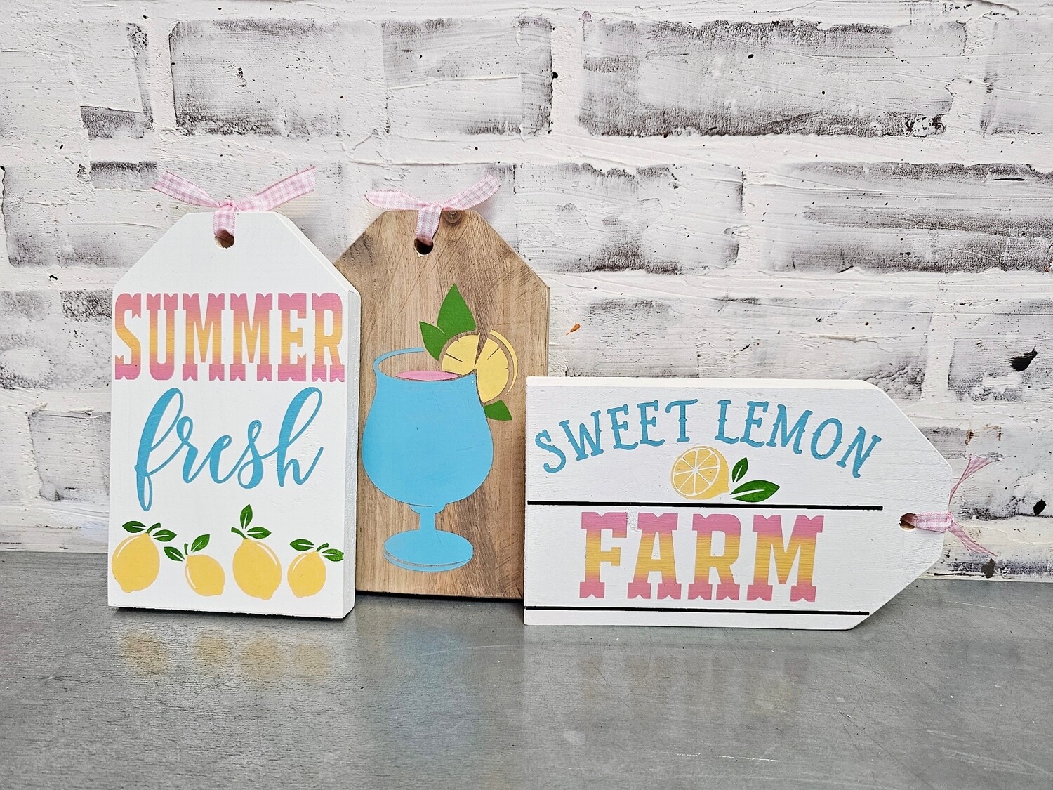 SET OF 3 SUMMER LEMON TAGS (3@ 5 x 7&quot; ea)-**