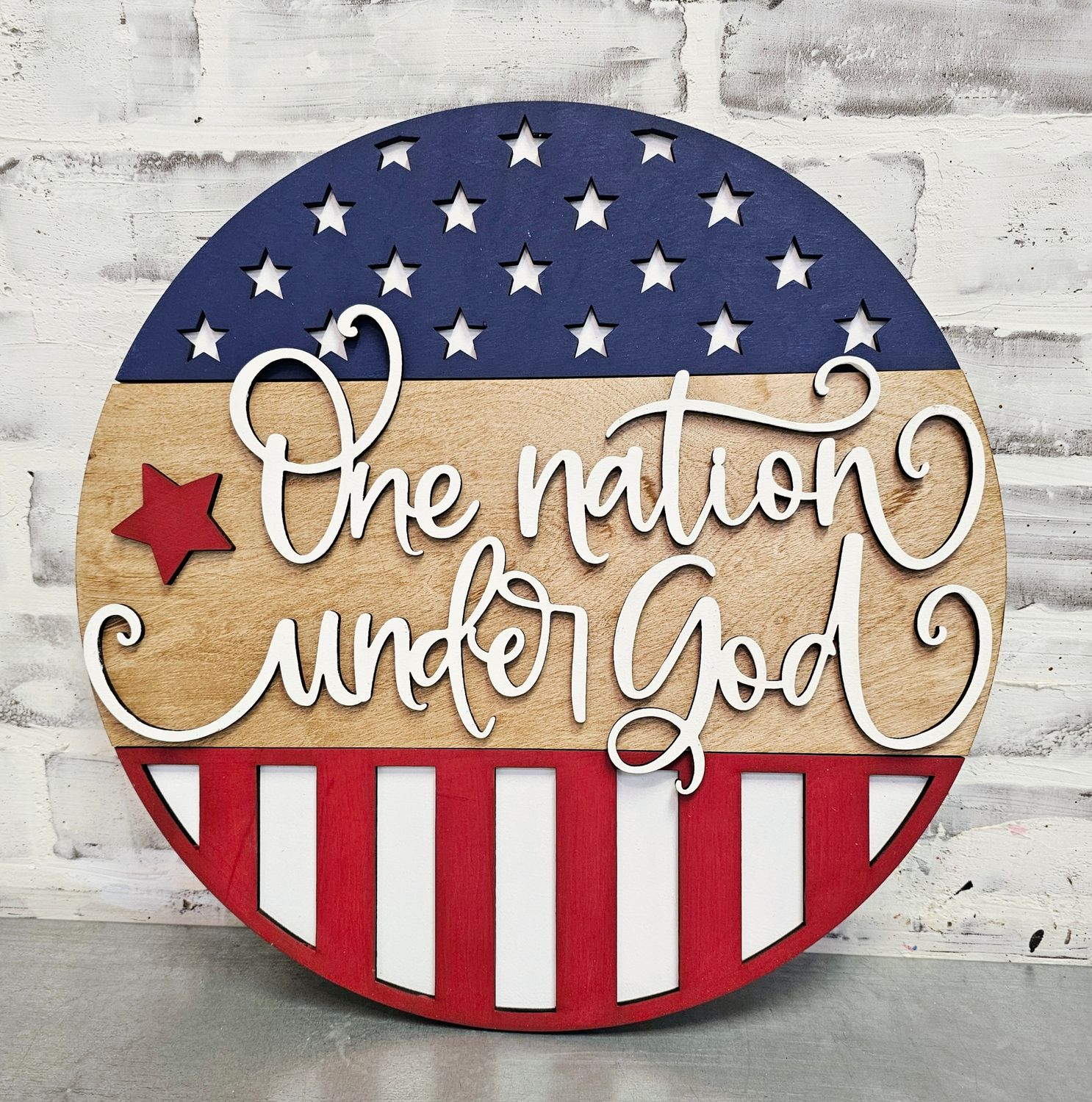 ONE NATION UNDER GOD CIRCLE (15&quot;)-*
