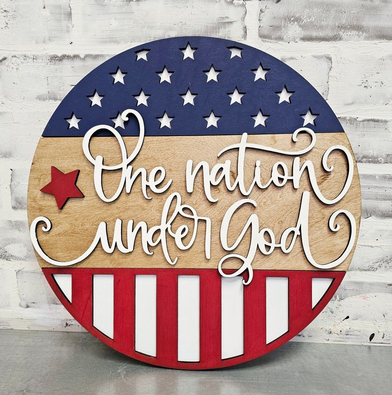 ONE NATION UNDER GOD CIRCLE (15&quot;)-*