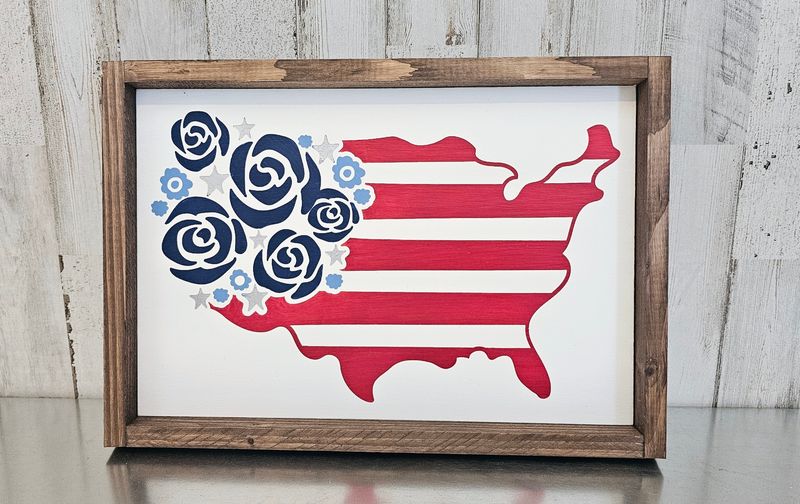 FLORAL USA SIGN (8 X 12)-L