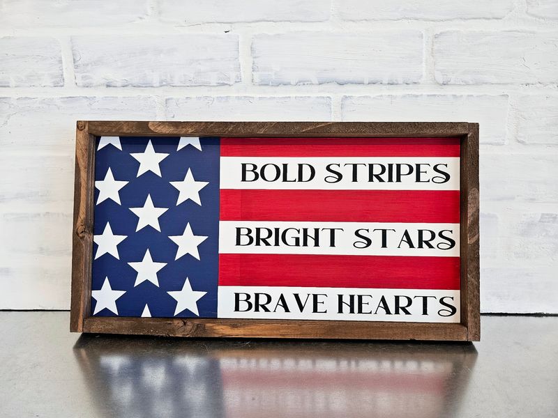BOLD STRIPES FLAG SIGN (8 x 16)-L