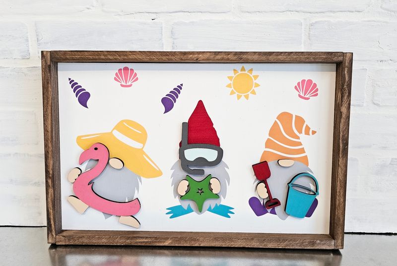 3D BEACH GNOMES SIGN (10 x 16)-L*