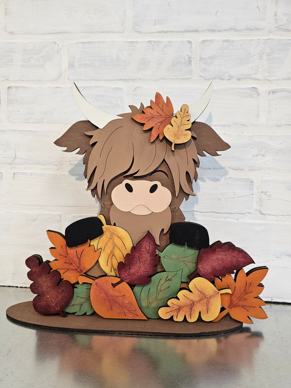 STANDING FALL HIGHLAND COW (15&quot; TALL) *