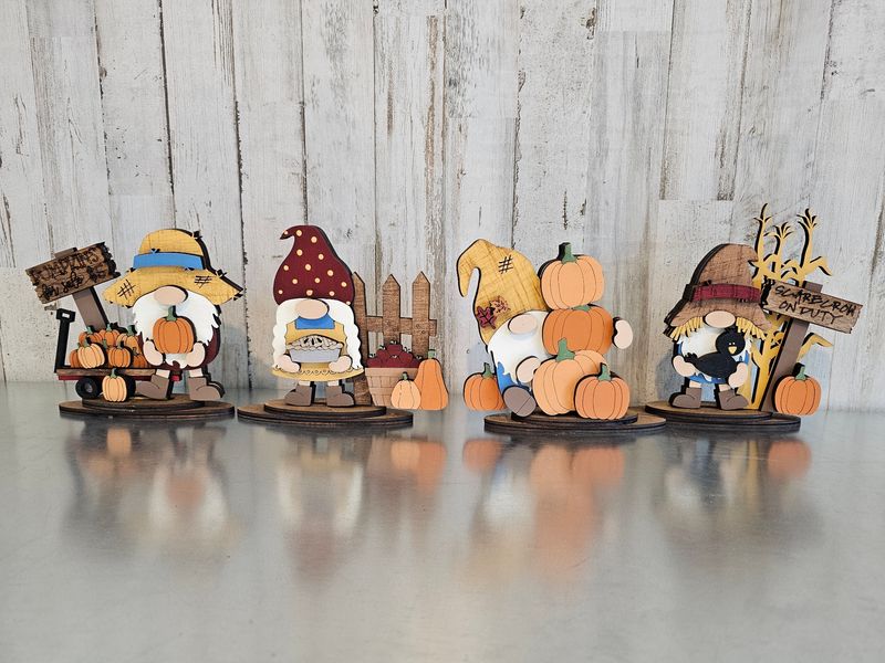 SET OF 4 FALL MINI GNOMES
