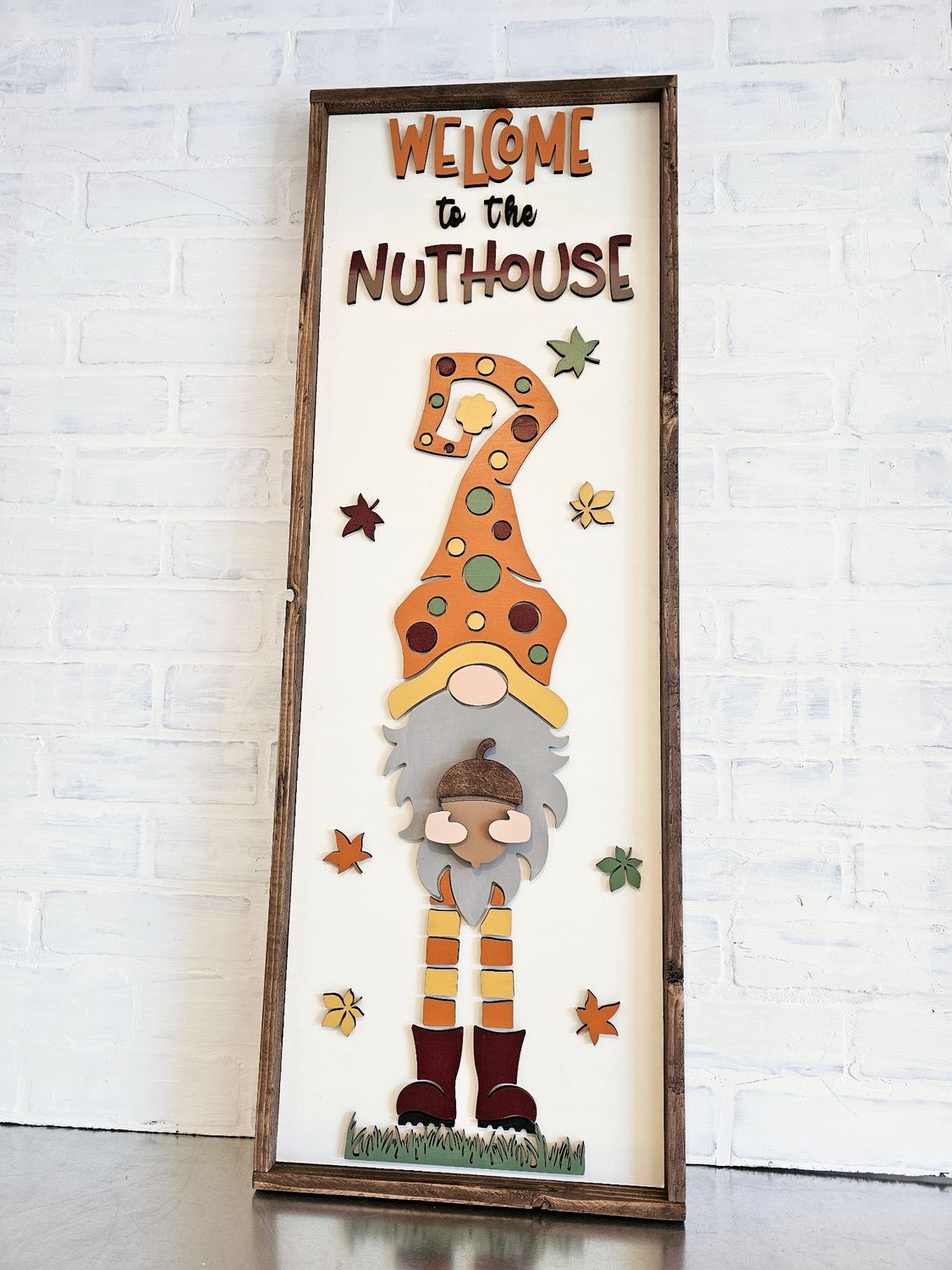TALL FALL GNOME SIGN ( 12 X 36&quot;-P)*