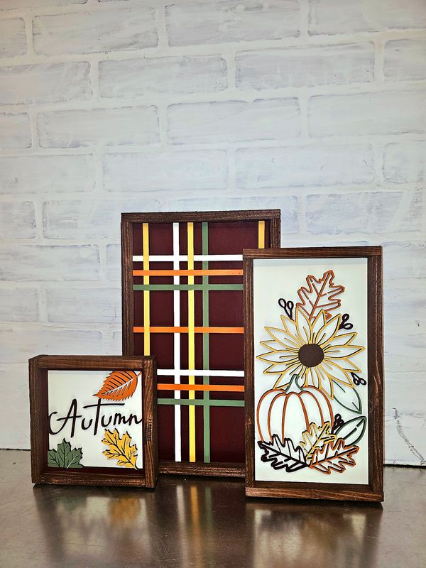 SET OF 3 FALL SIGNS (6 X 6, 6 X 12 &amp; 8 X 14)*