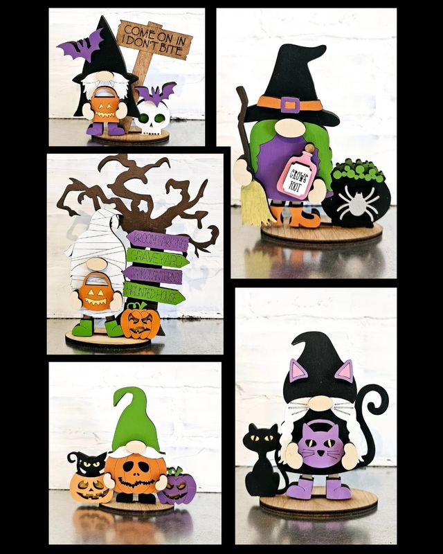 SET OF 5 HALLOWEEN MINI GNOMES