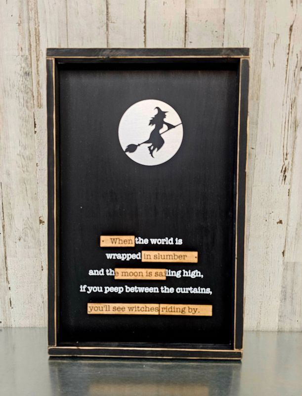 WITCHES RIDING BY SIGN (10 X 16&quot;)-P*
