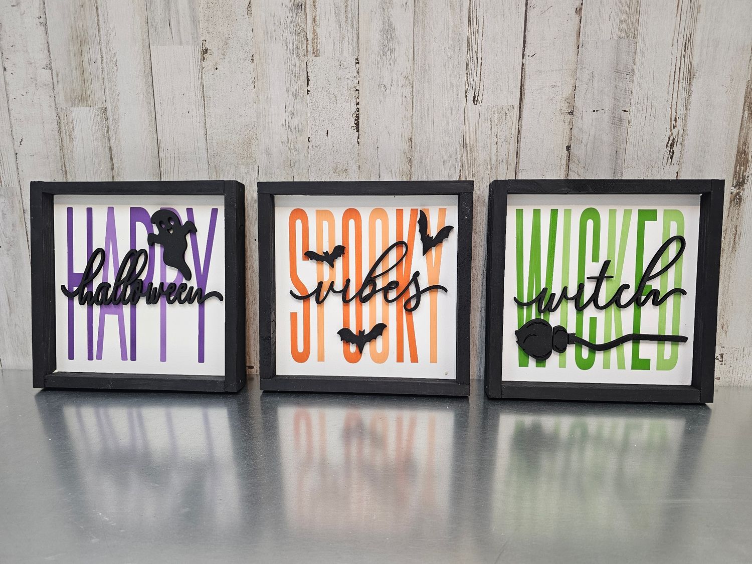 SET OF 3 SPOOKY VIBES SIGNS (8 X 8&quot;)