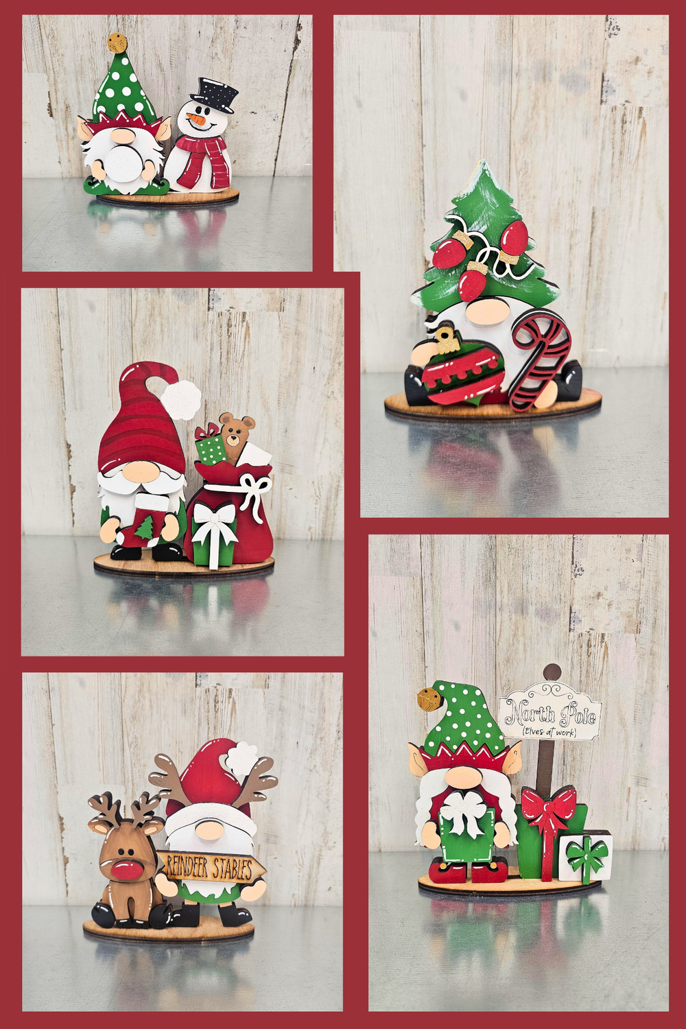 SET OF 5 CHRISTMAS MINI GNOMES