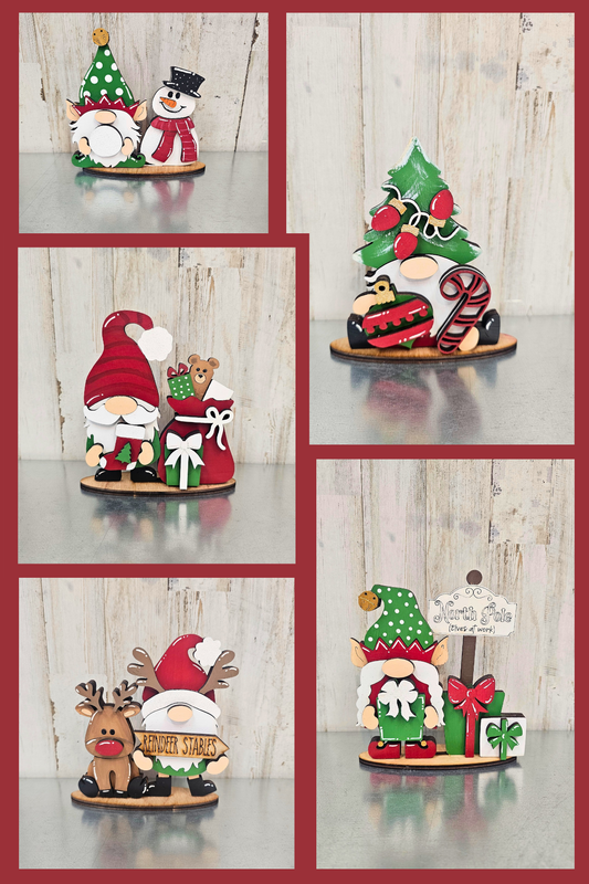 SET OF 5 CHRISTMAS MINI GNOMES