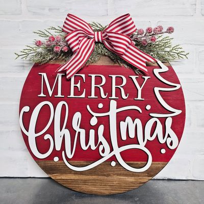 MERRY CHRISTMAS TREE CIRCLE (15")**