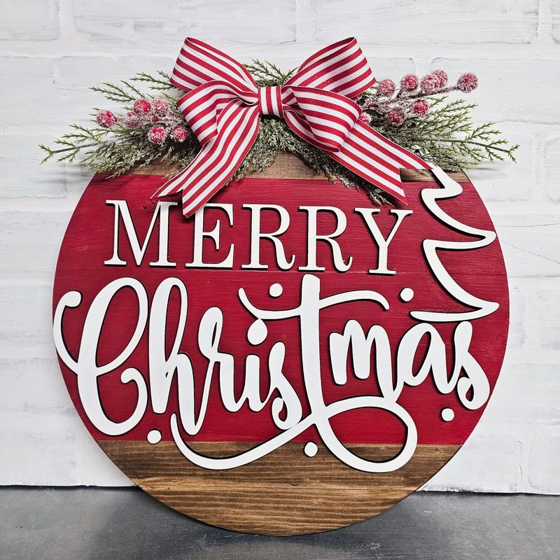 MERRY CHRISTMAS TREE CIRCLE (15&quot;)**