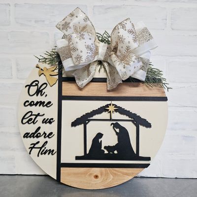 OH COME LET US ADORE NATIVITY CIRCLE(15")**