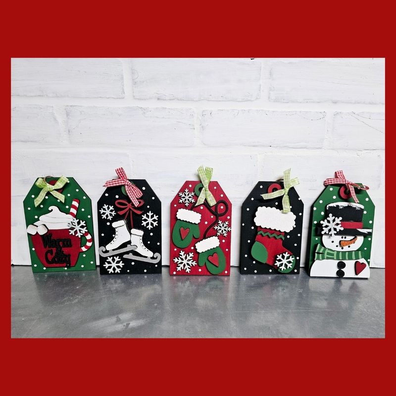 TREE ORNAMENTS-HOLIDAY TAGS (SET OF 5)
