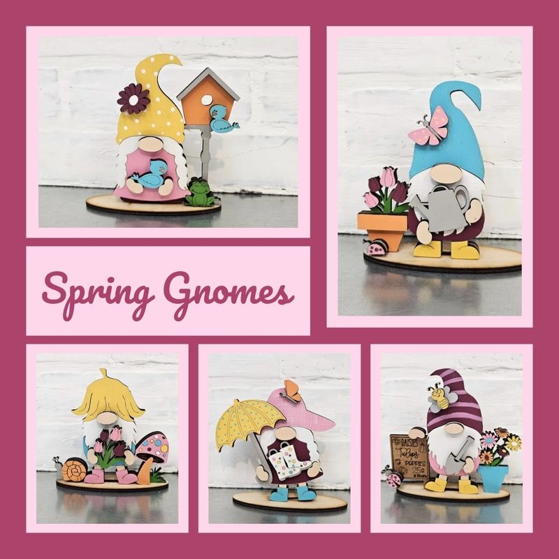 SET OF 5 SPRING MINI GNOMES