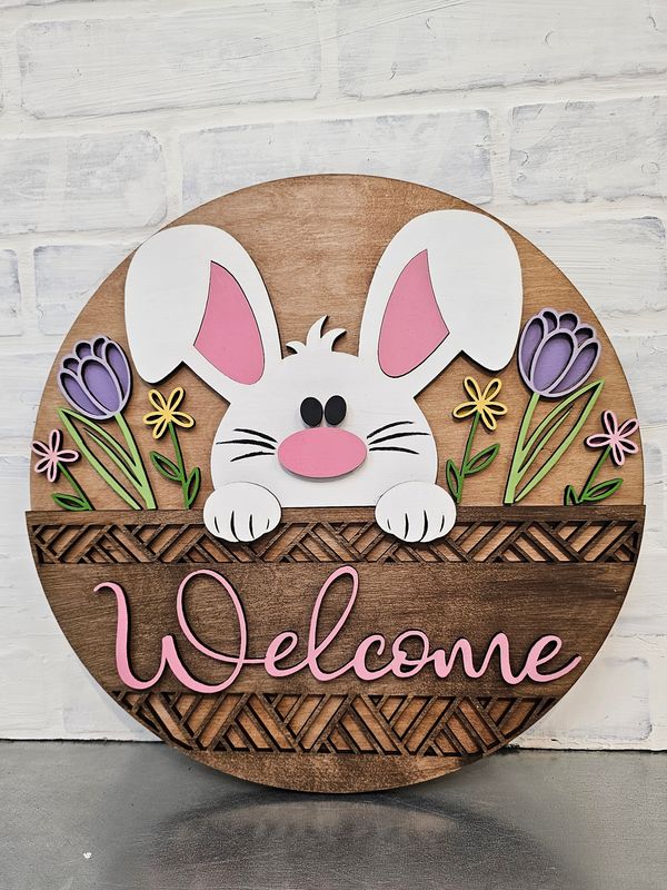 WELCOME BUNNY CIRCLE (15")