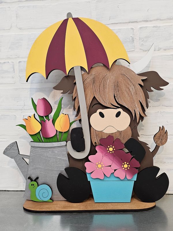 STANDING SPRING HIGHLAND COW