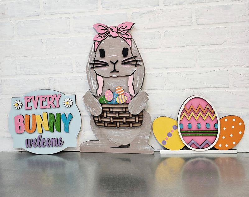 CHANGEABLE PORCH LEANER- EASTER SET (NO LEANER)
