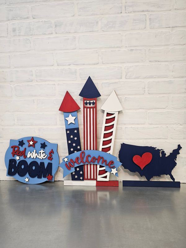 CHANGEABLE PORCH LEANER-PATRIOTIC SET