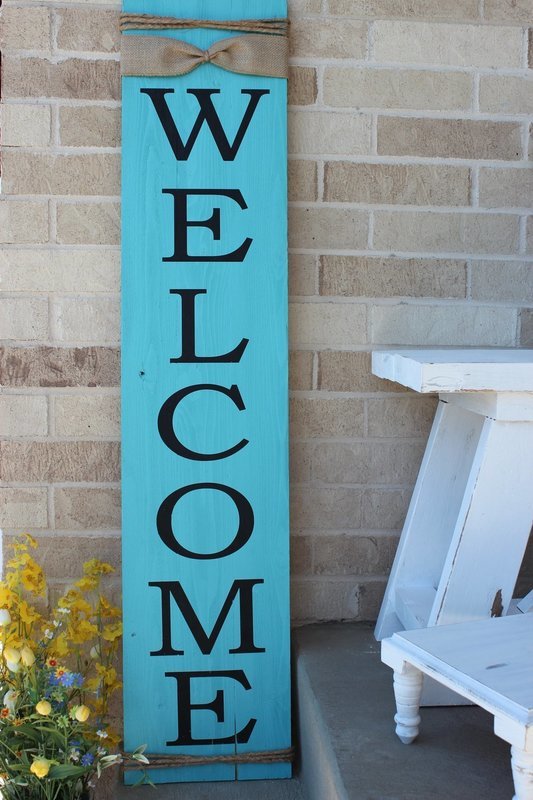 WELCOME FENCE POST SIGN-**